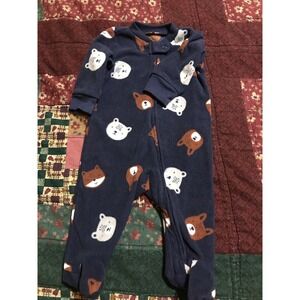 Carter's Sleeper 3 Month Bear Dog Blue Plush Polyester